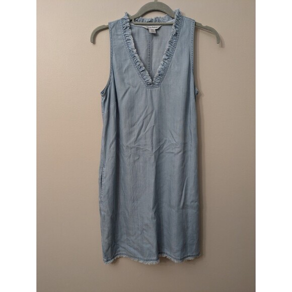 Tommy Bahama Dresses & Skirts - Tommy Bahama Tencel Shift Dress Sleeveless Chambray Pockets Coastal Beachy Small
